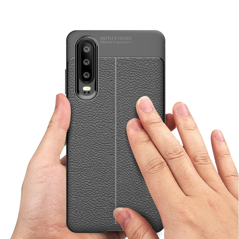 TPU Deksel Litchi Grain Huawei P30 - Svart