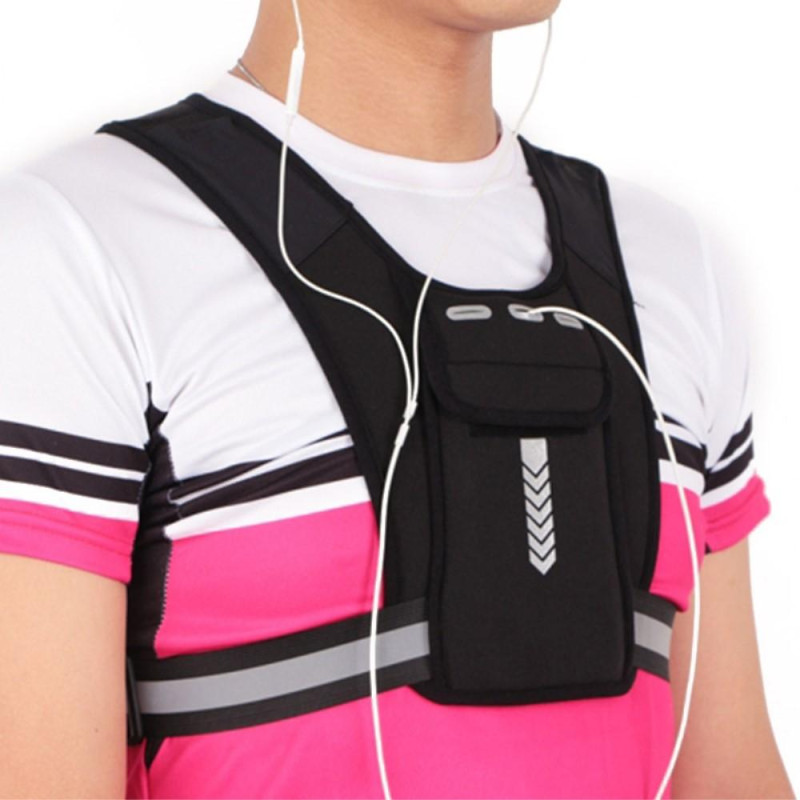 Running Vest Chest Phone Holder Adjustable Reflective Training Workout
