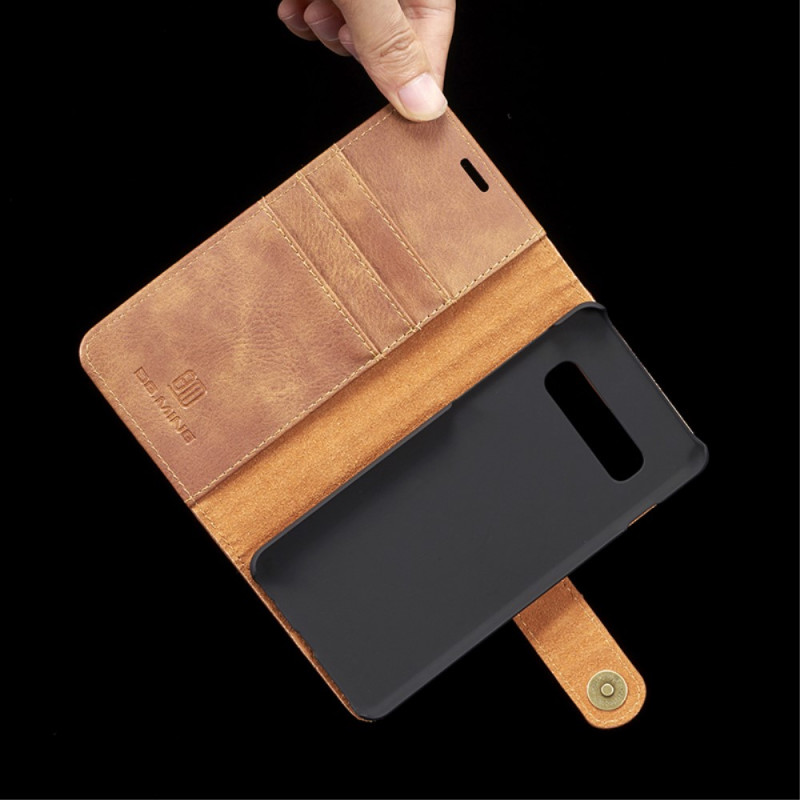 DG.MING Split Leather Wallet Case for Samsung Galaxy S10+ - Brown
