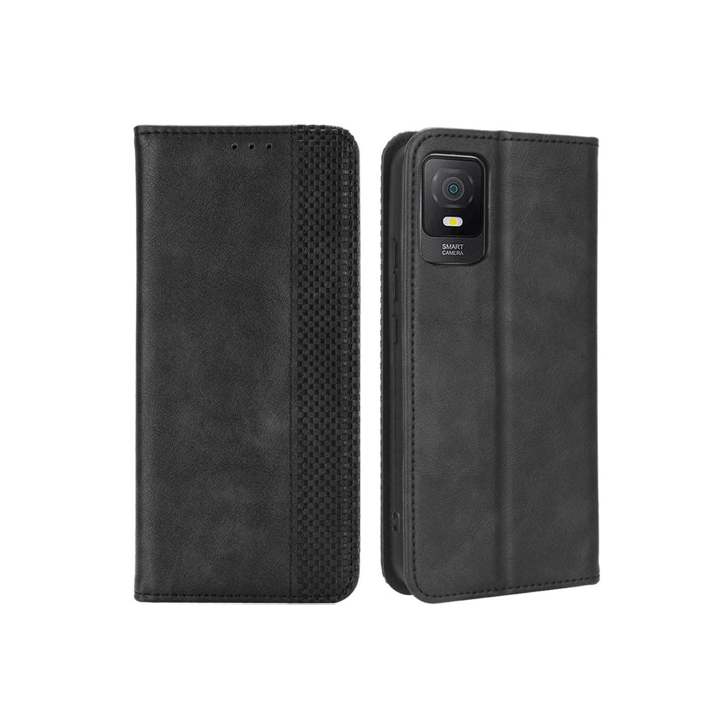 Wallet Stand Flip Phone Case for TCL 403 - Black