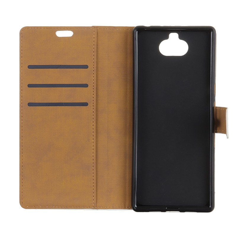 Wallet Stand Flip Leather Phone Suojakuori - Sony Xperia 10 Plus - Musta