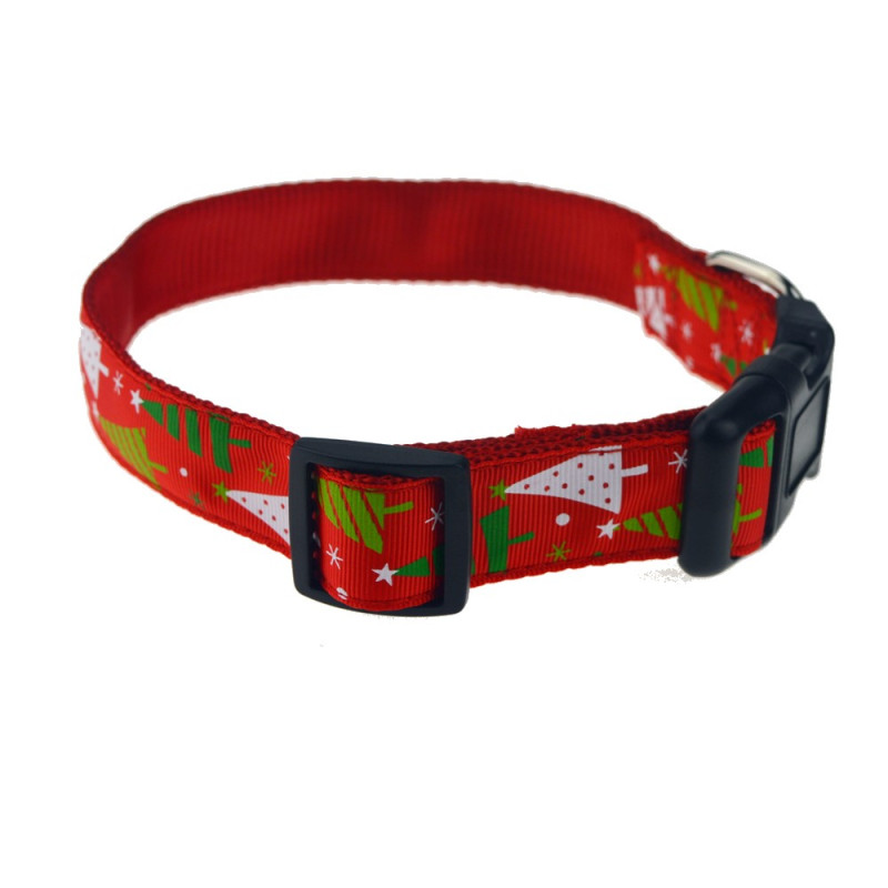 Christmas Style Collar + Training Leash - Christmas Tree L Size