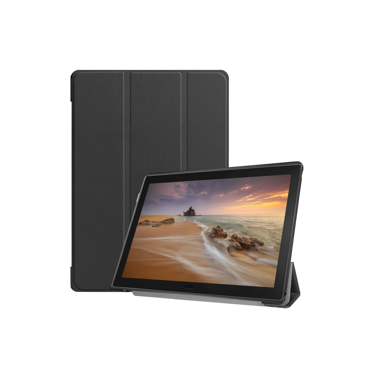 Tri - fold Stand Cover for Lenovo Tab E10 - Black
