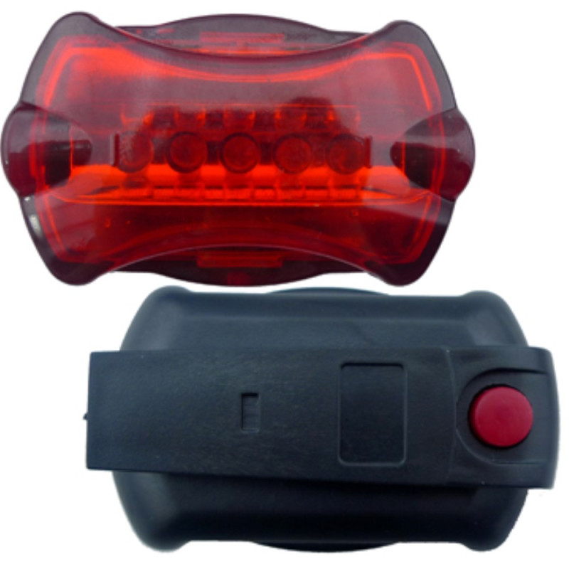 5 - LED Bicycle Headlight with Rear Warning Light Lamp