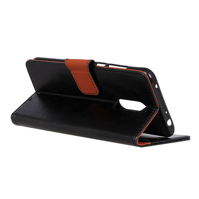 Nokia 5.1 Plus Lommebok - cover Teksturert Split - Sort