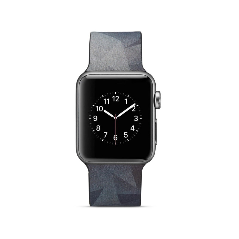 Silicone Watchband for Apple Watch 4 40mm, Series 3 / 2 / 1 38mm - Grey Triangle
