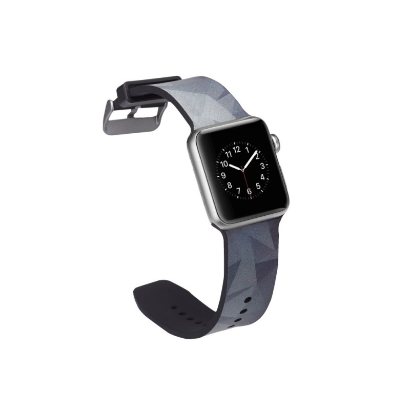 Silicone Watchband for Apple Watch 4 40mm, Series 3 / 2 / 1 38mm - Grey Triangle