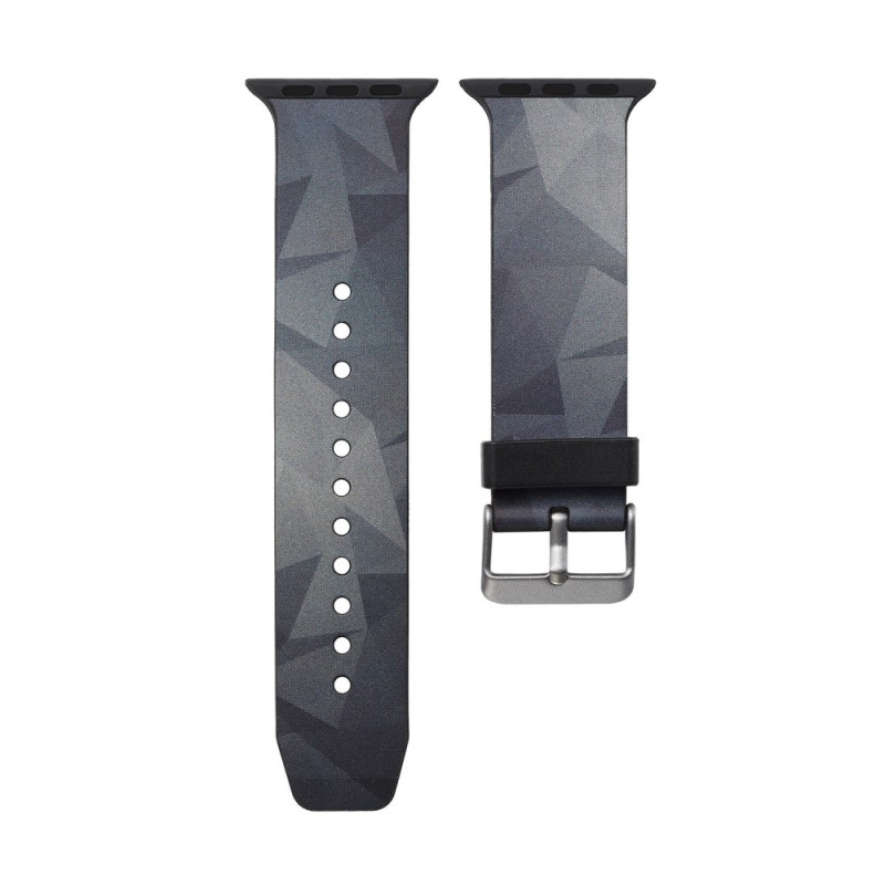 Silicone Watchband for Apple Watch 4 40mm, Series 3 / 2 / 1 38mm - Grey Triangle
