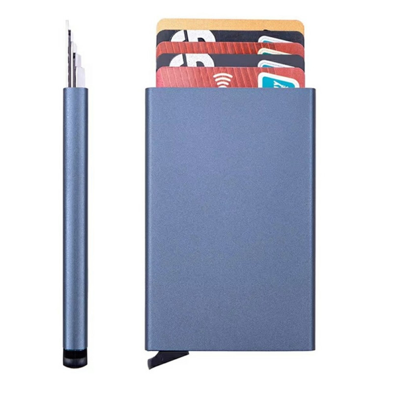 RFID-estävä alumiininen korttikotelo, ohut muotoilu, luottokorttikotelo - Harmaa