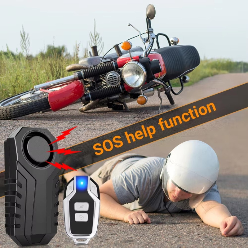 Wireless Alarm System Motorcycle Moped etc. with Remote Control Waterproof Anti-Theft