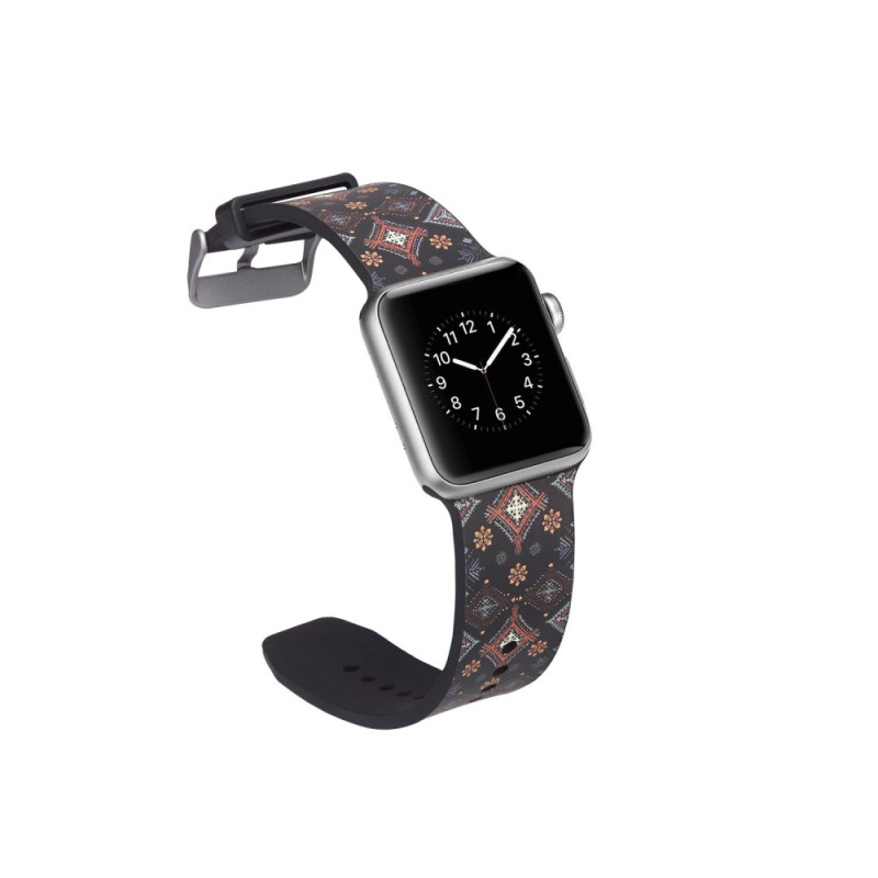 Silikoninen kellohihna Apple Watch 4 44mm, Series 3/2/1 42mm - Kukat