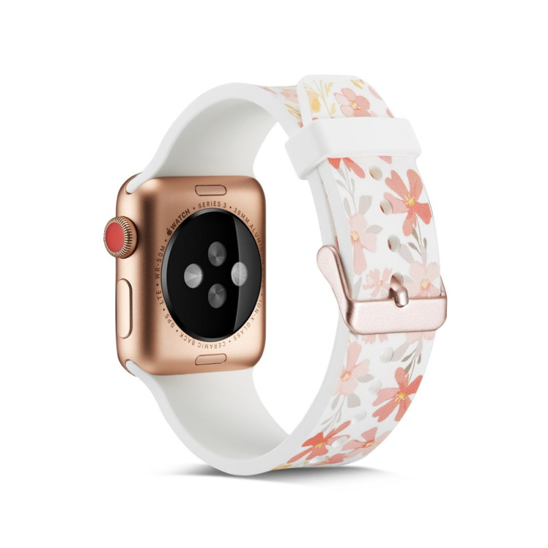 Silikone Armbåndsure til Apple Watch 4 44mm, Serie 3/2/1 42mm - Blomster