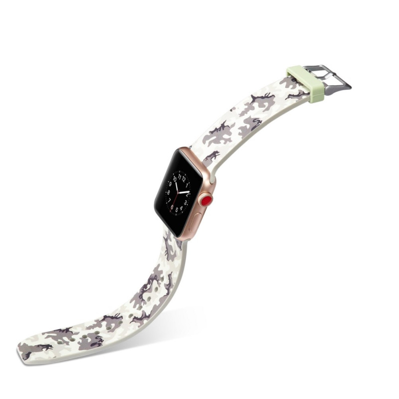 Silikon klokkerem til Apple Watch 4 44mm, 3/2/1 42mm - grå kamuflasje