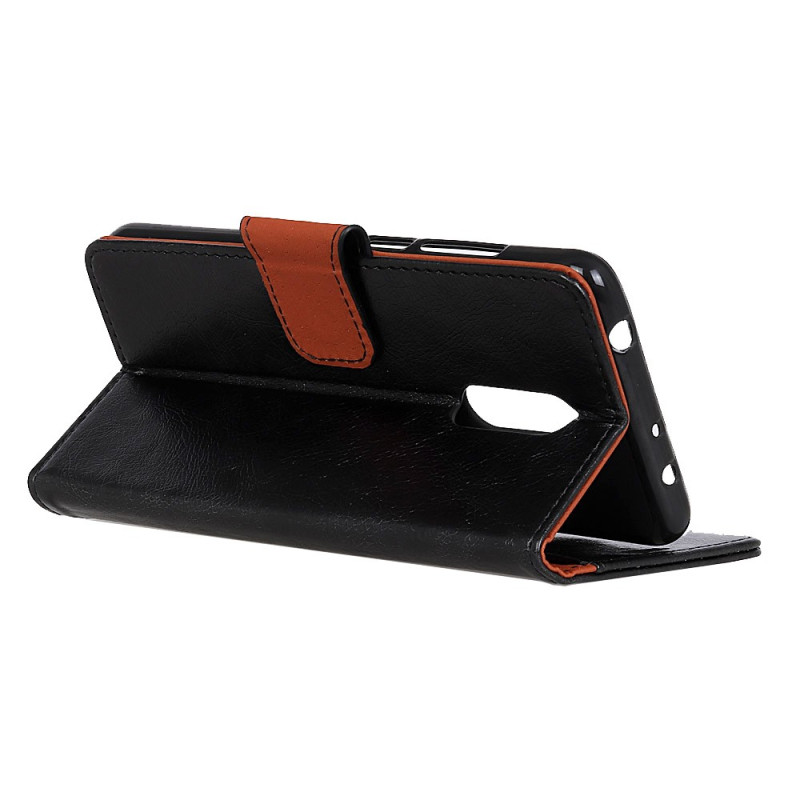 Textured Split Leather Mobile Phone Casing Nokia 6.1 Plus - Black