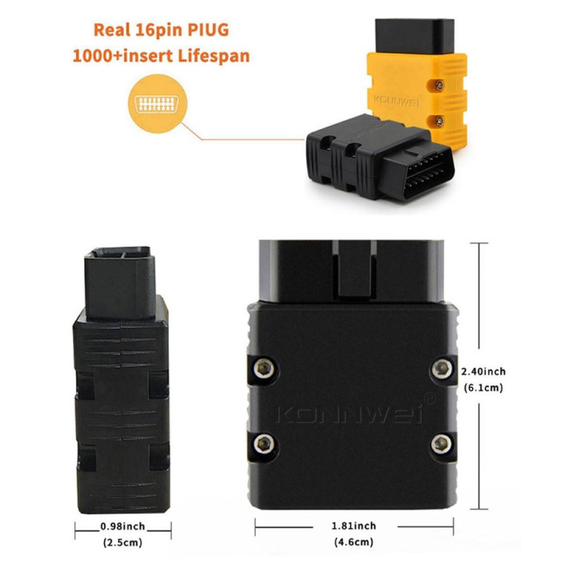 KONNWEI Bluetooth ELM327 OBD2 IOS Android bilkodeleser