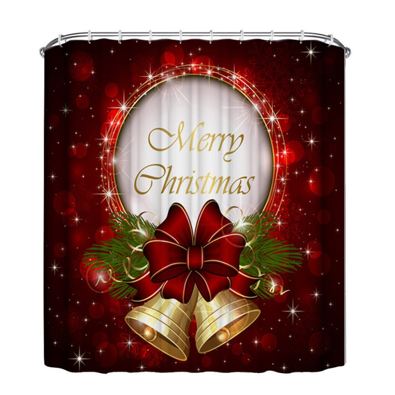Shower Curtain Christmas Home Decor - Christmas Bell