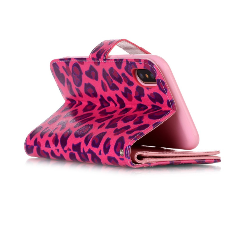 iPhone XS Max Deksel 9 Slots - Rose Leopard