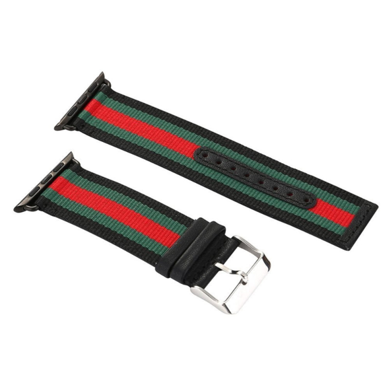 Nylon Leather Sports Watchband for Apple Watch 4 44mm