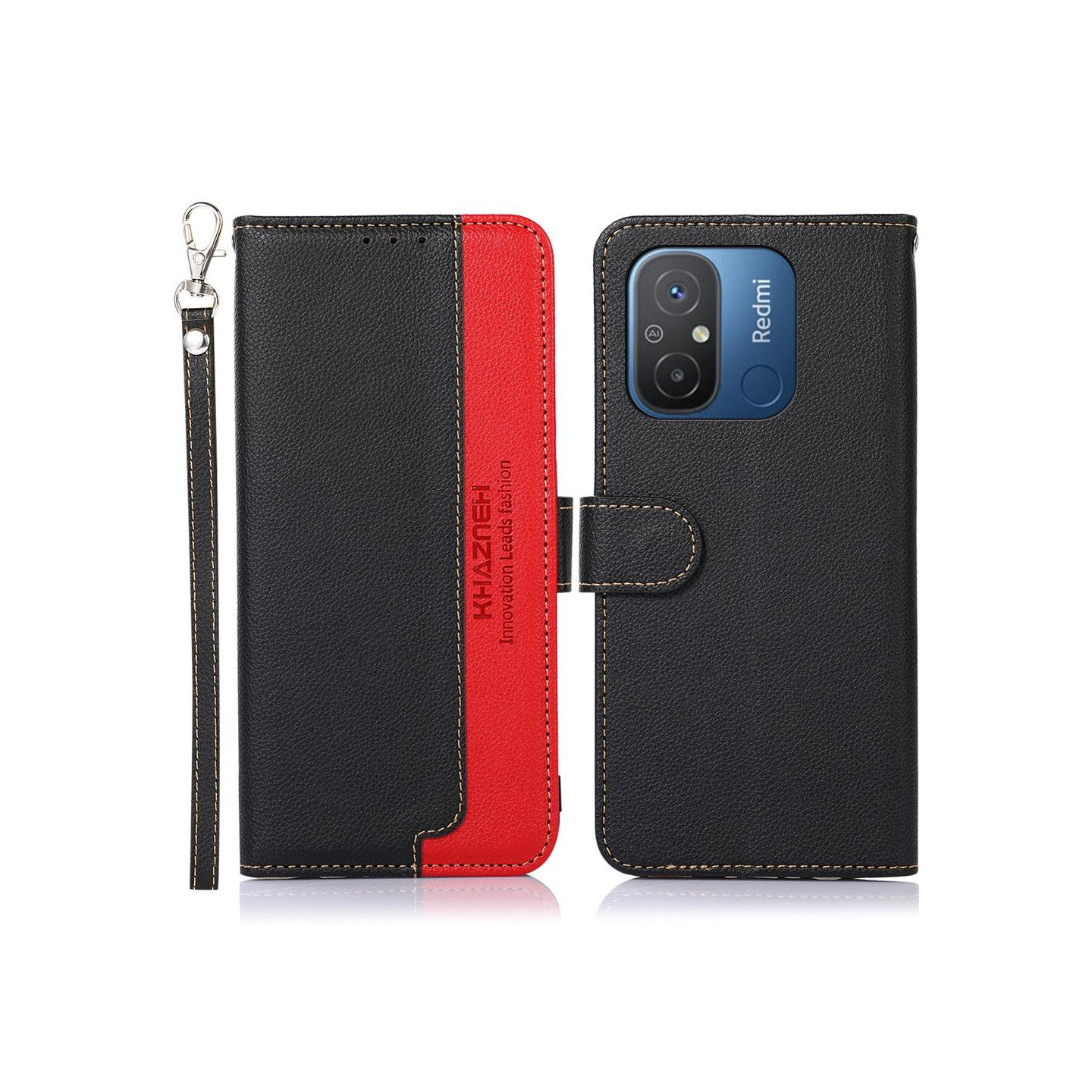 KHAZNEH Phone Cover to Xiaomi Redmi 12C - Black/Red