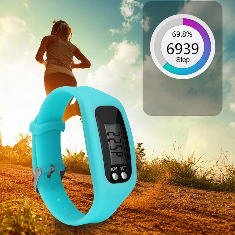 Pedometer Running Step Counter Walking Distance Calorie Counter - White