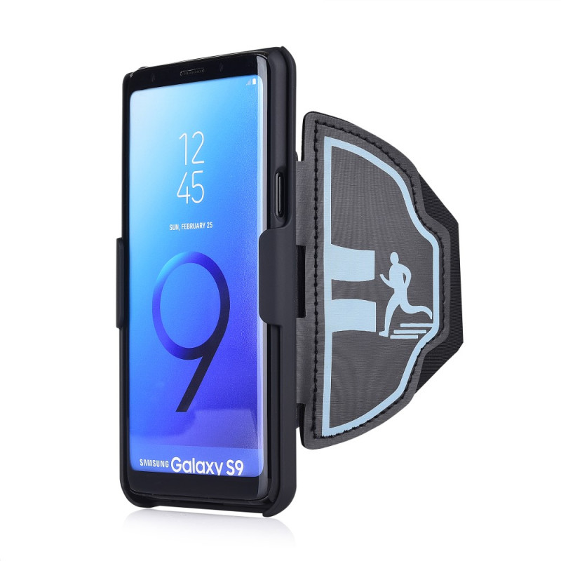 Sports Armband + PC Stripe Hard Cell to Samsung Galaxy S9
