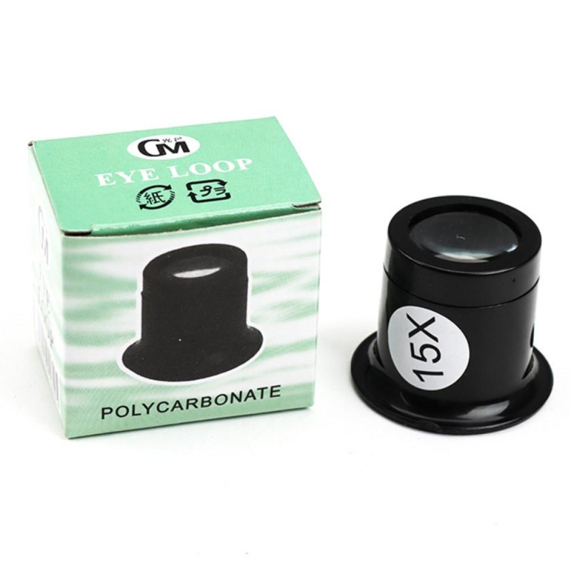 Monokulært forstørrelsesglas 15X Forstørrelseslup Reparationsværktøj