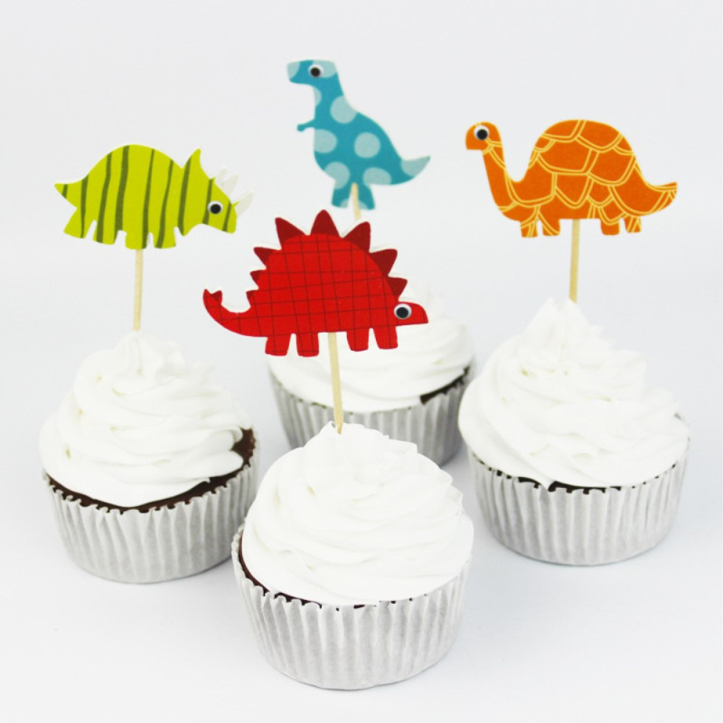 24PCS/Lot Cartoon Pattern Cupcake Topper Cake Decorations