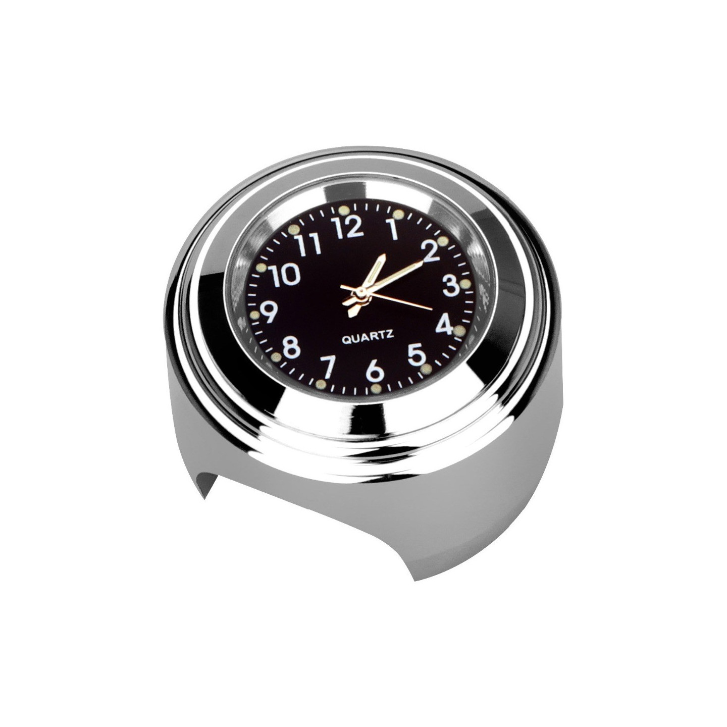 Motorcycle Bicycle Handlebar Clock Waterproof CNC Cutting Clock - Silver Color