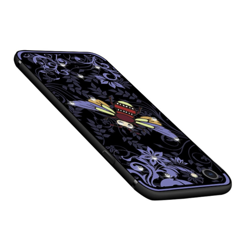 NXE Insect Pattern Rhinestone Decor TPU Kansi - iPhone 8 / 7 - Violetti Bee