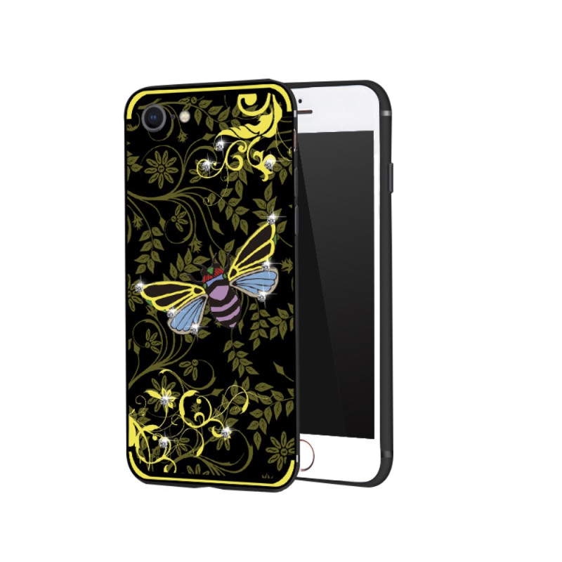 NXE Insect Pattern Rhinestone Decor TPU Kansi - iPhone 8 / 7 - Yellow Bee