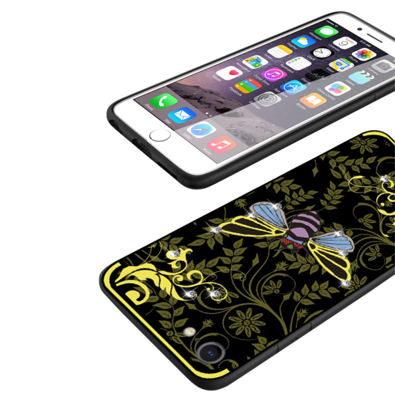 NXE Insect Pattern Rhinestone Decor TPU Kansi - iPhone 8 / 7 - Yellow Bee