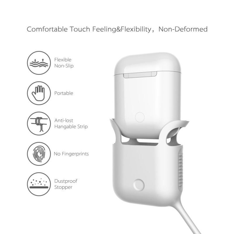 DAITE Apple Airpods beskyttelsesveske med anti - tapt ståltau