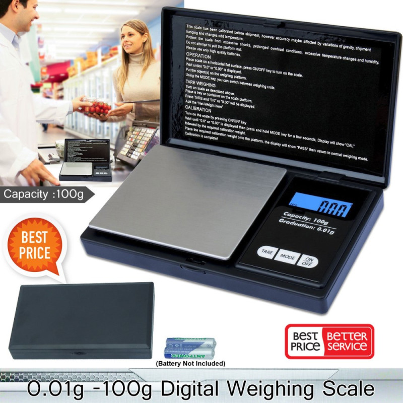 100g/0.01g LCD - skærm Digital smykkeskala Digital Milligram Scale