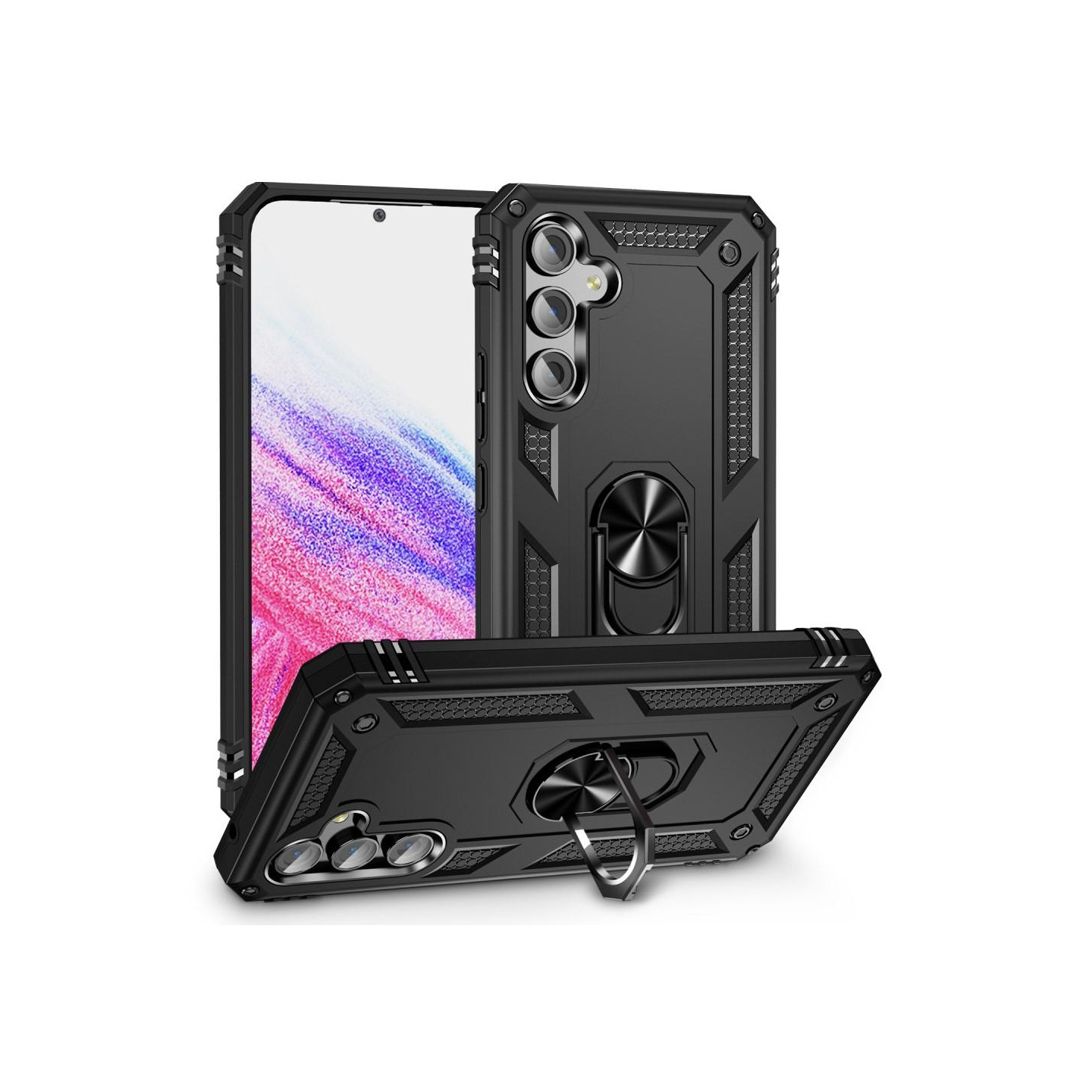 Til Samsung Galaxy A54 5G Stødsikker Kickstand Telefontaske Bilmonteret metalplade