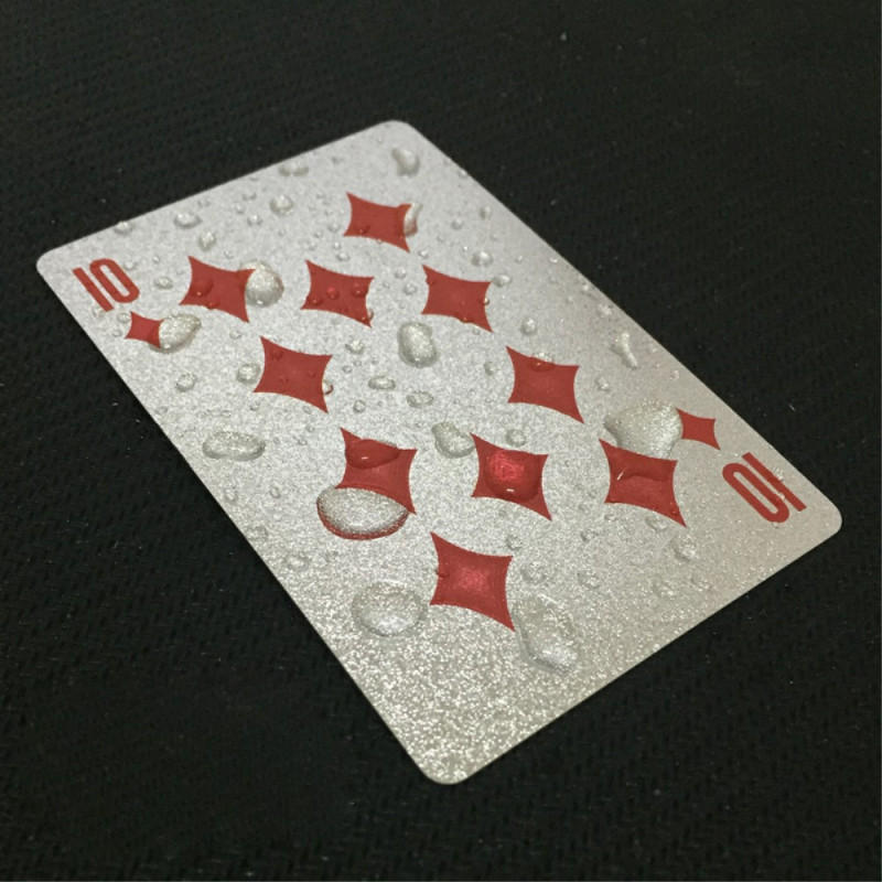 54kpl Creative Vedenpitävä 100 dollarin muoviset pokeripelikortit - hopea