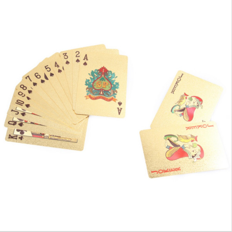54Pcs Creative Waterproof 100 Dollar Plastic Poker Playing Cards - Gold