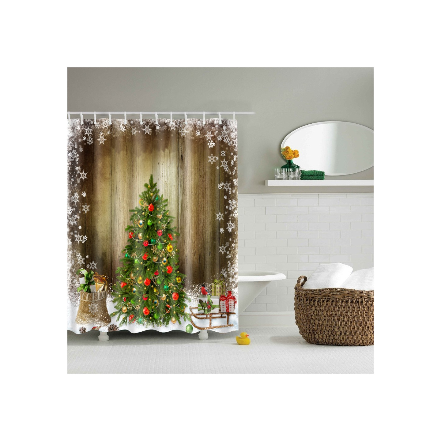 Shower Curtain Christmas Home Decor - Christmas Tree