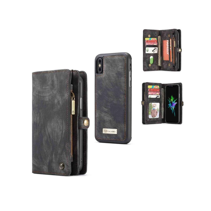 CASEME Detachable 2 - in - 1 Multi - slot Wallet Case for iPhone X / XS