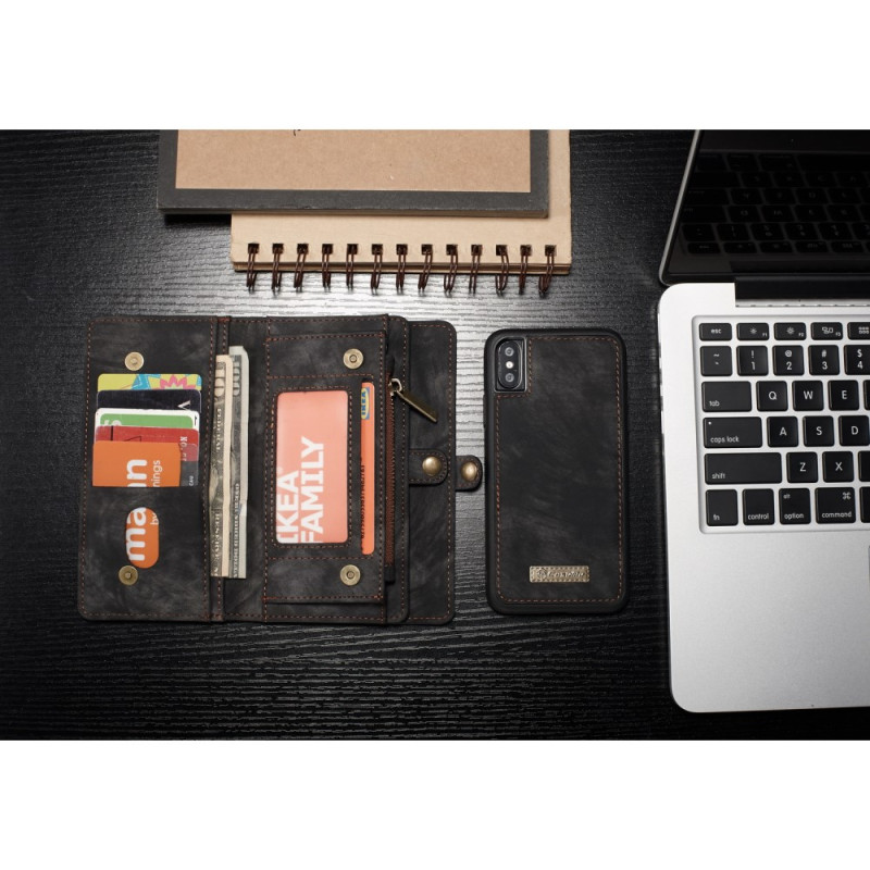 CASEME Aftagelig 2 - i - 1 multi - slot tegnebog til iPhone X/XS