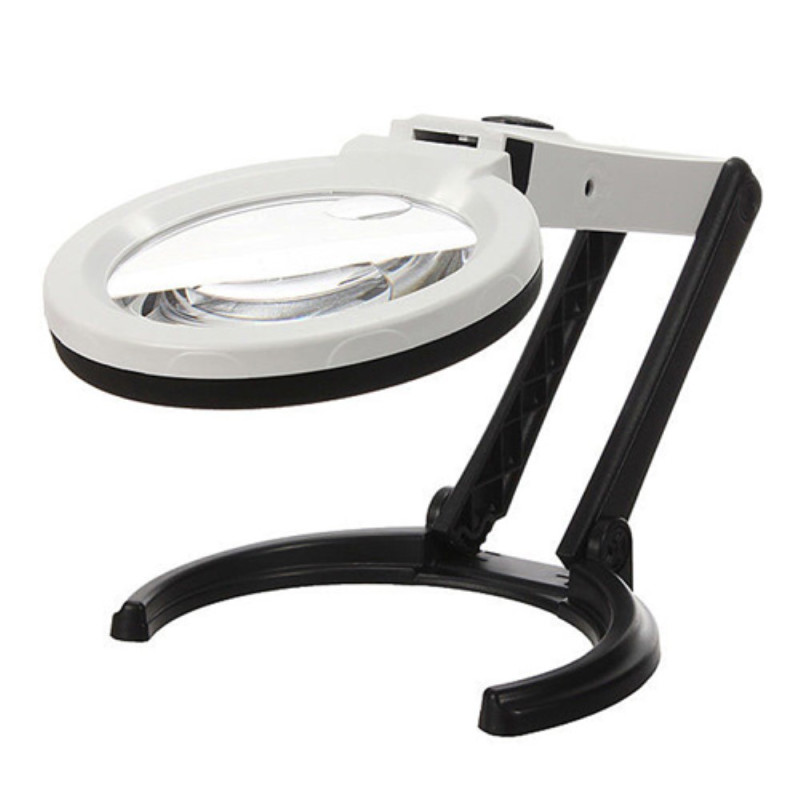 Foldable Desk - type Handheld 10 LED Lighted Lamp Magnifier