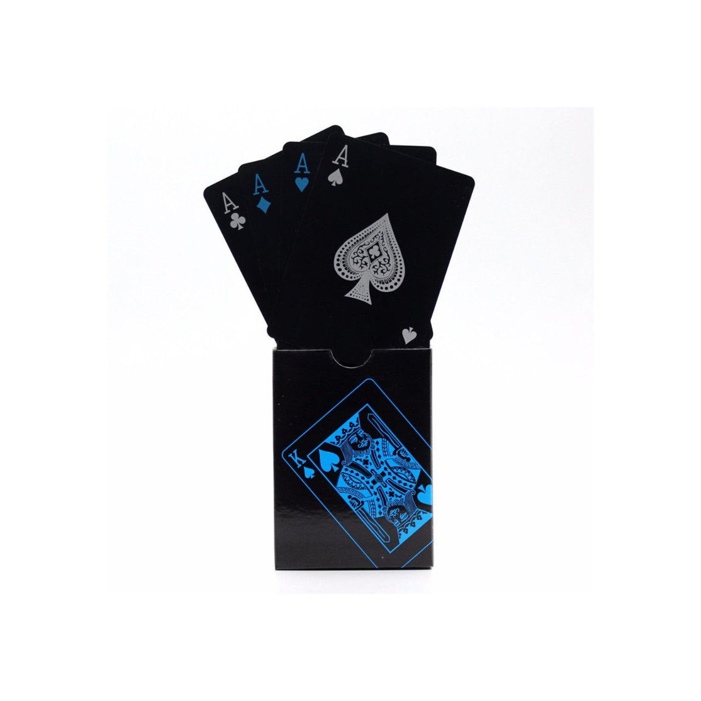 54Pcs Black Plastic PVC Poker Waterproof Playing Cards - Black