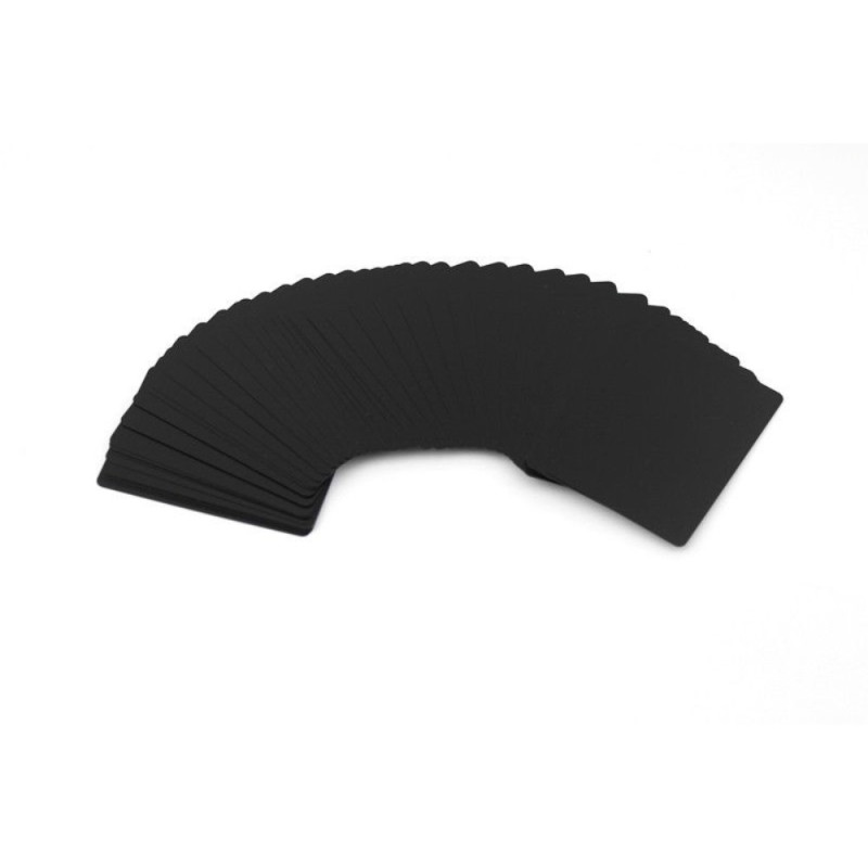 54Pcs Black Plastic PVC Poker Waterproof Playing Cards - Black