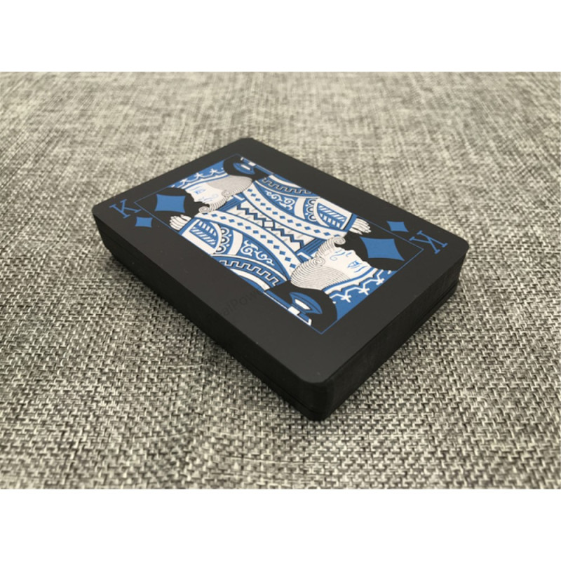 54Pcs Black Plastic PVC Poker Waterproof Playing Cards - Black