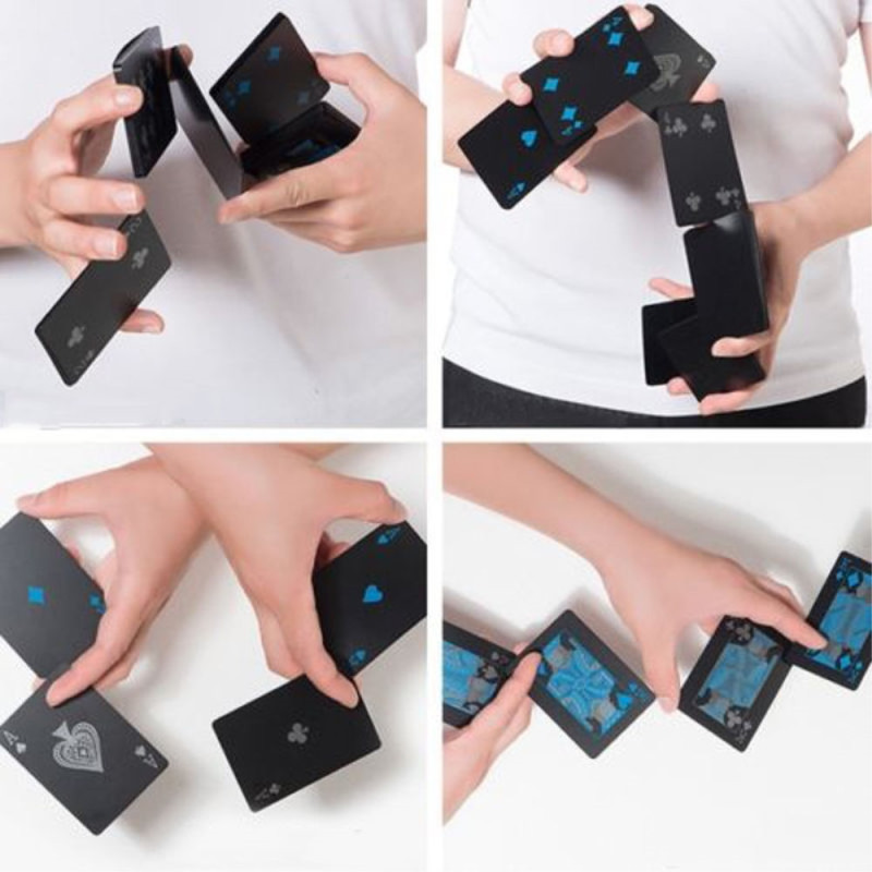 Svart plast PVC Poker vanntett spillkort kortdekk