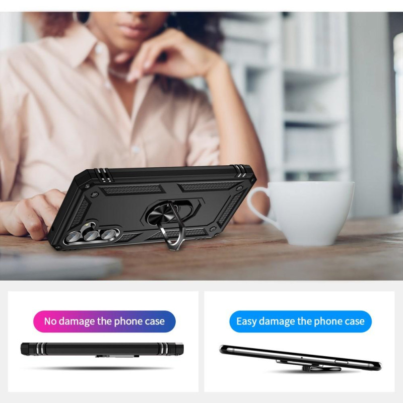 Til Samsung Galaxy A54 5G Stødsikker Kickstand Telefontaske Bilmonteret metalplade