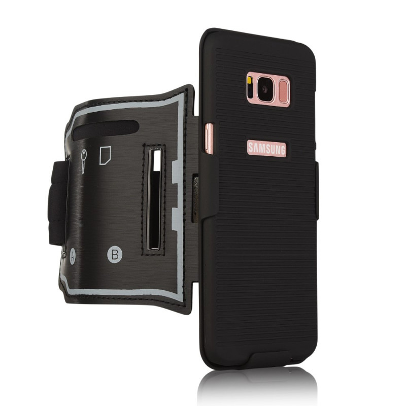 Sports Armband + PC Stripe Hard Cell to Samsung Galaxy S8