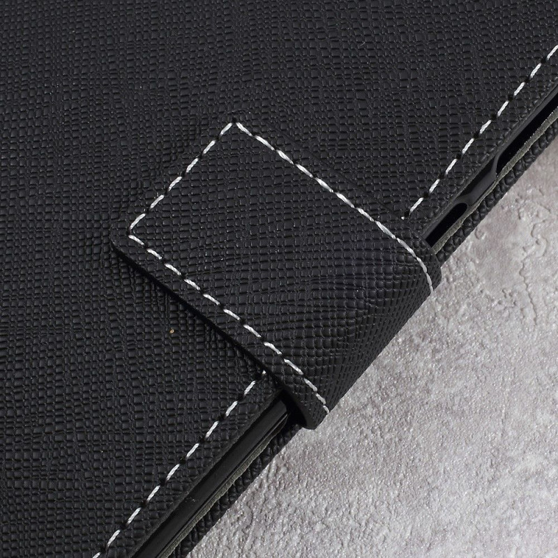 Asus Zenfone Live - Cross Texture Lommebok - cover - Sort