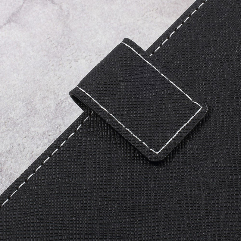 Asus Zenfone Live - Cross Texture Lommebok - cover - Sort