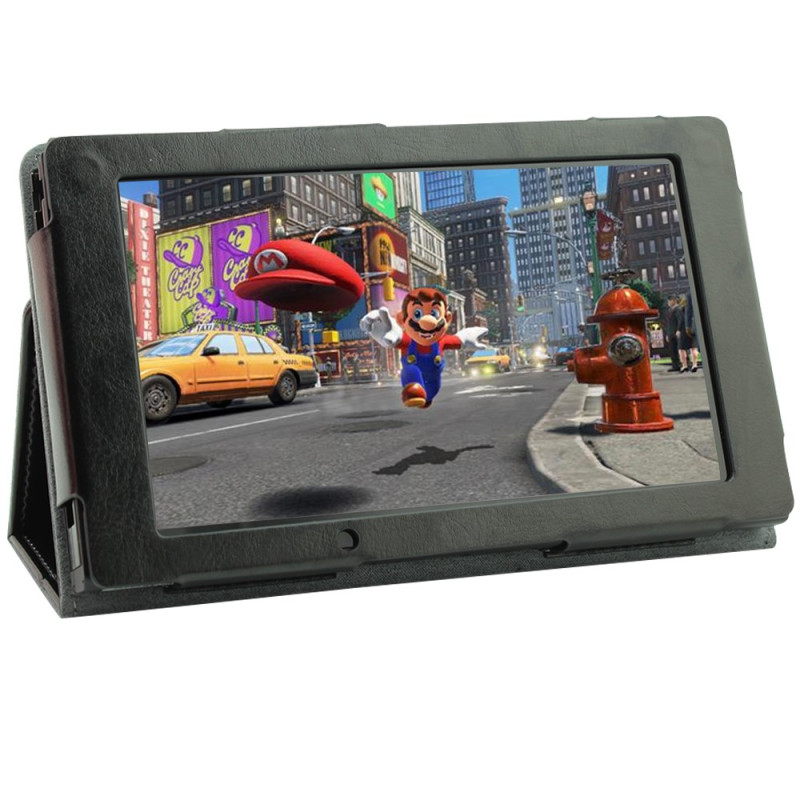 MTK Crazy Horse Case Compatible with Nintendo Switch - Black