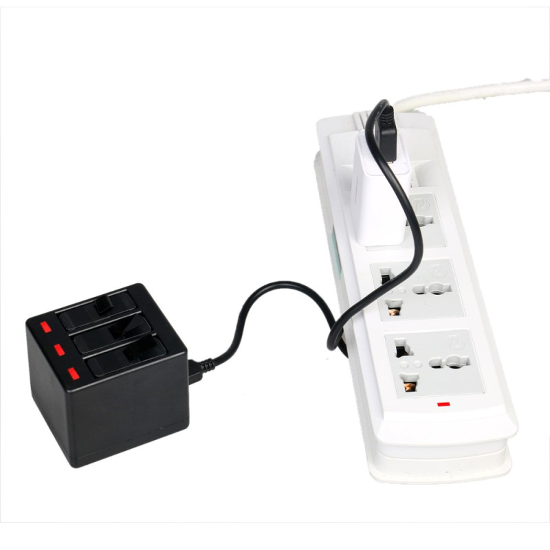 GoPro Hero5 trippel batterilader med LED - indikatorer